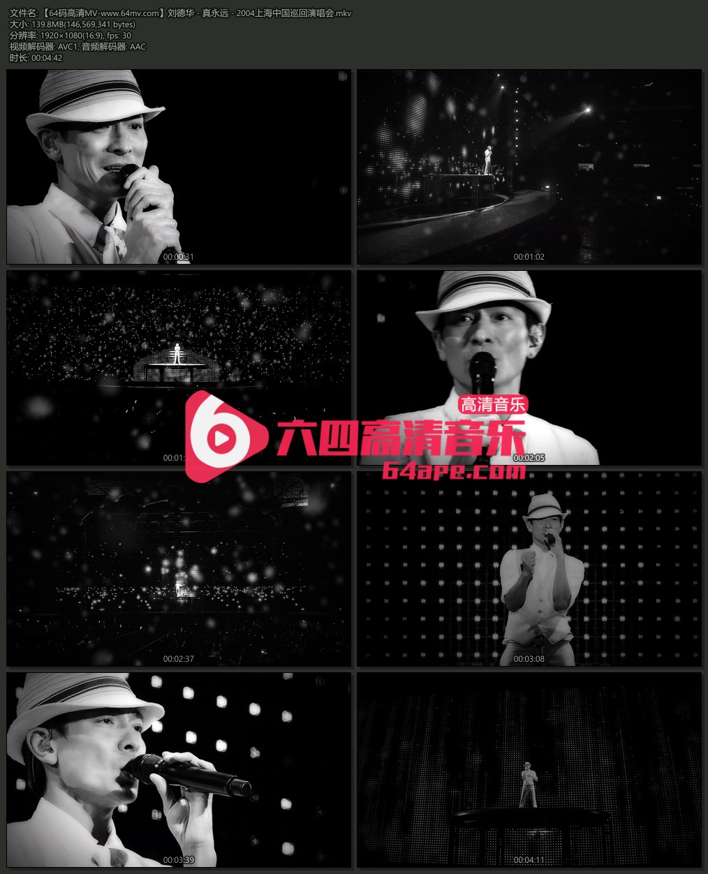 刘德华 《真永远》 2004上海中国巡回演唱会  1080P