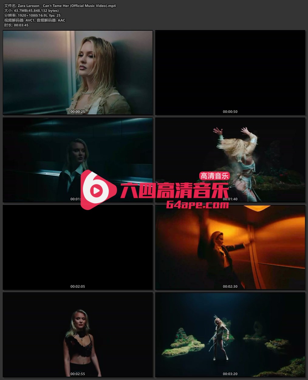 Zara Larsson《Can t Tame Her》1080P