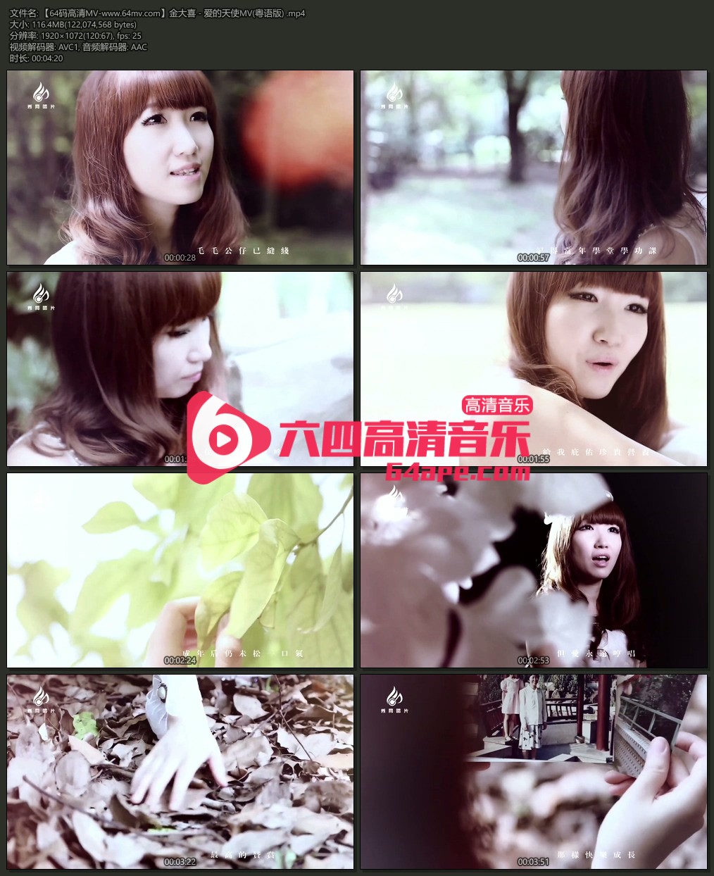 金大喜 《爱的天使》 (粤语版) 1080P