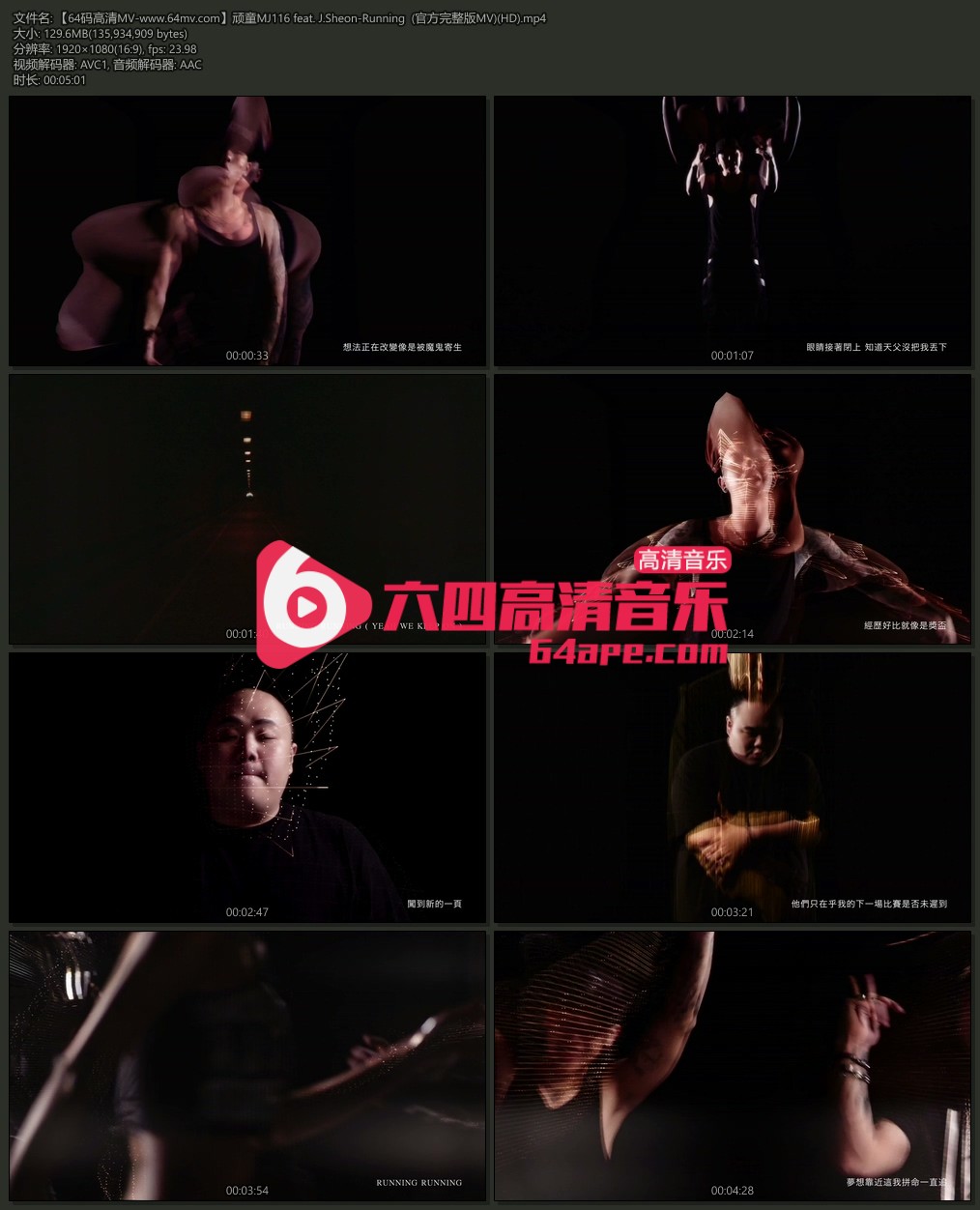 顽童MJ116 feat. J.Sheon 《Running》 1080P