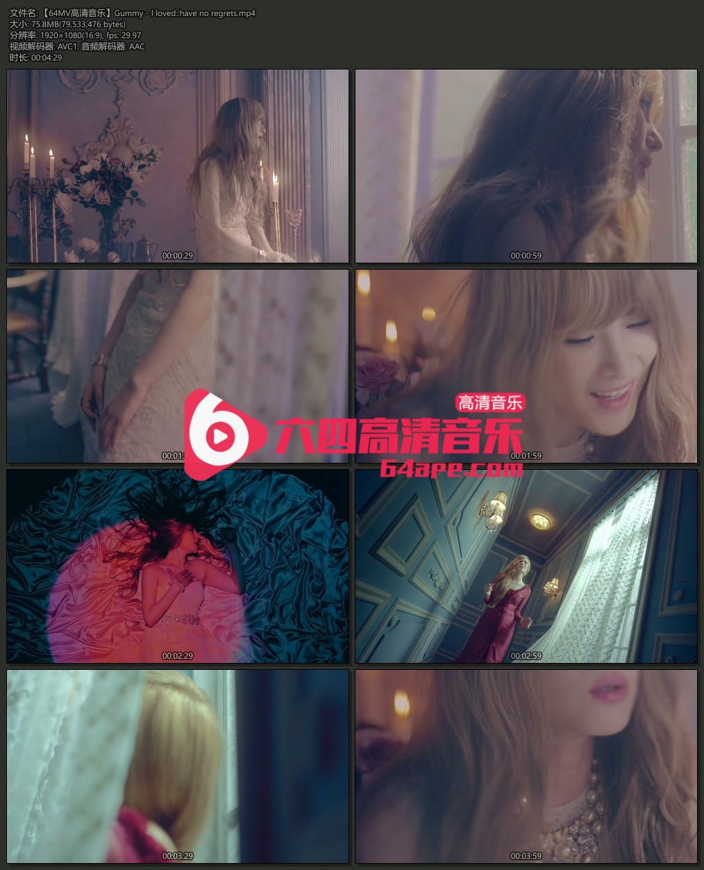 Gummy 《I loved..have no regrets》 1080P