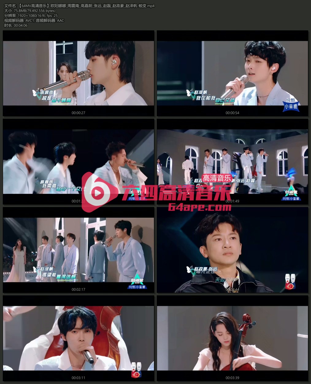 欧阳娜娜 周震南 高嘉朗 张远 赵磊 赵政豪 赵泽帆《蜕变》1080P