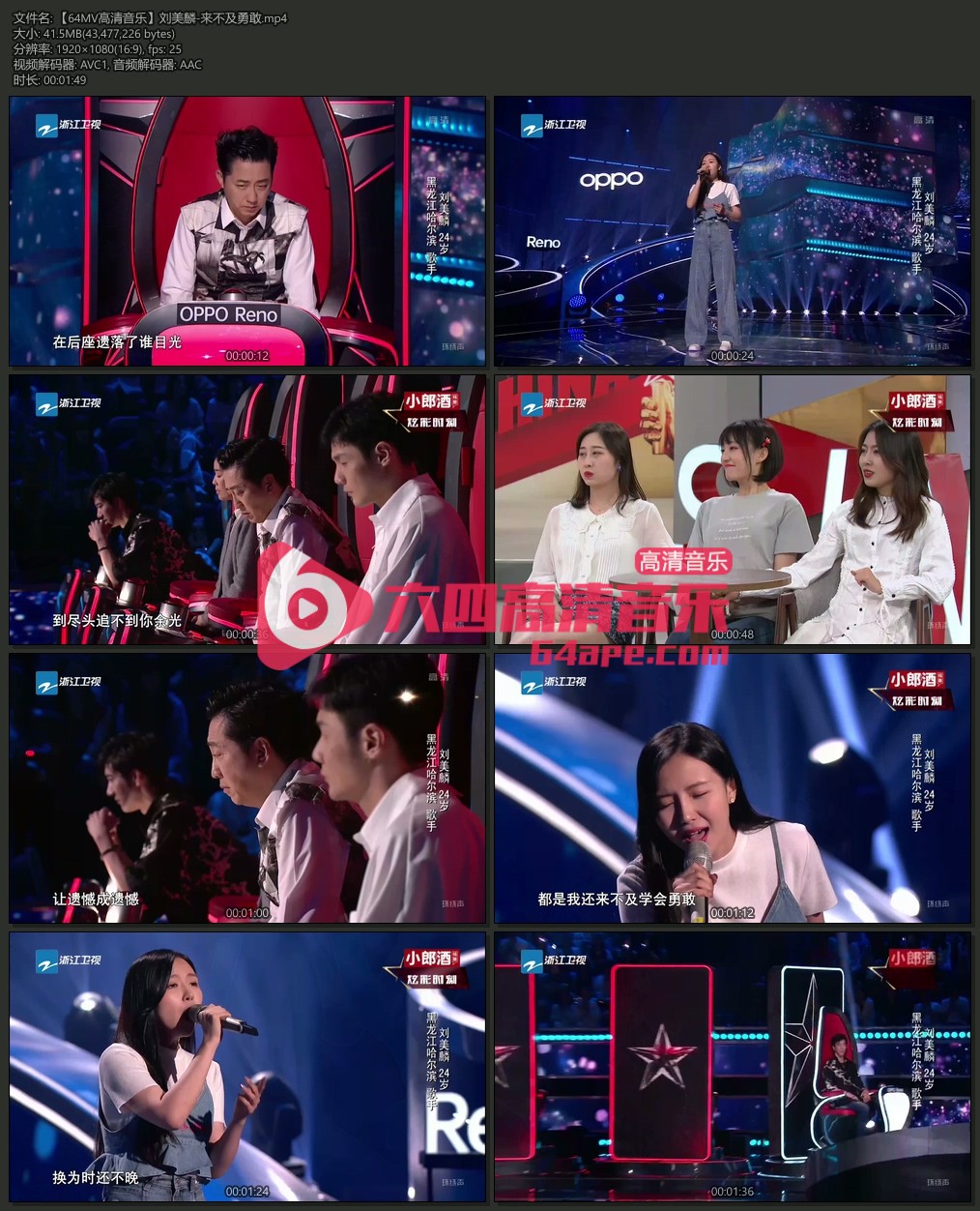 刘美麟《来不及勇敢》1080P