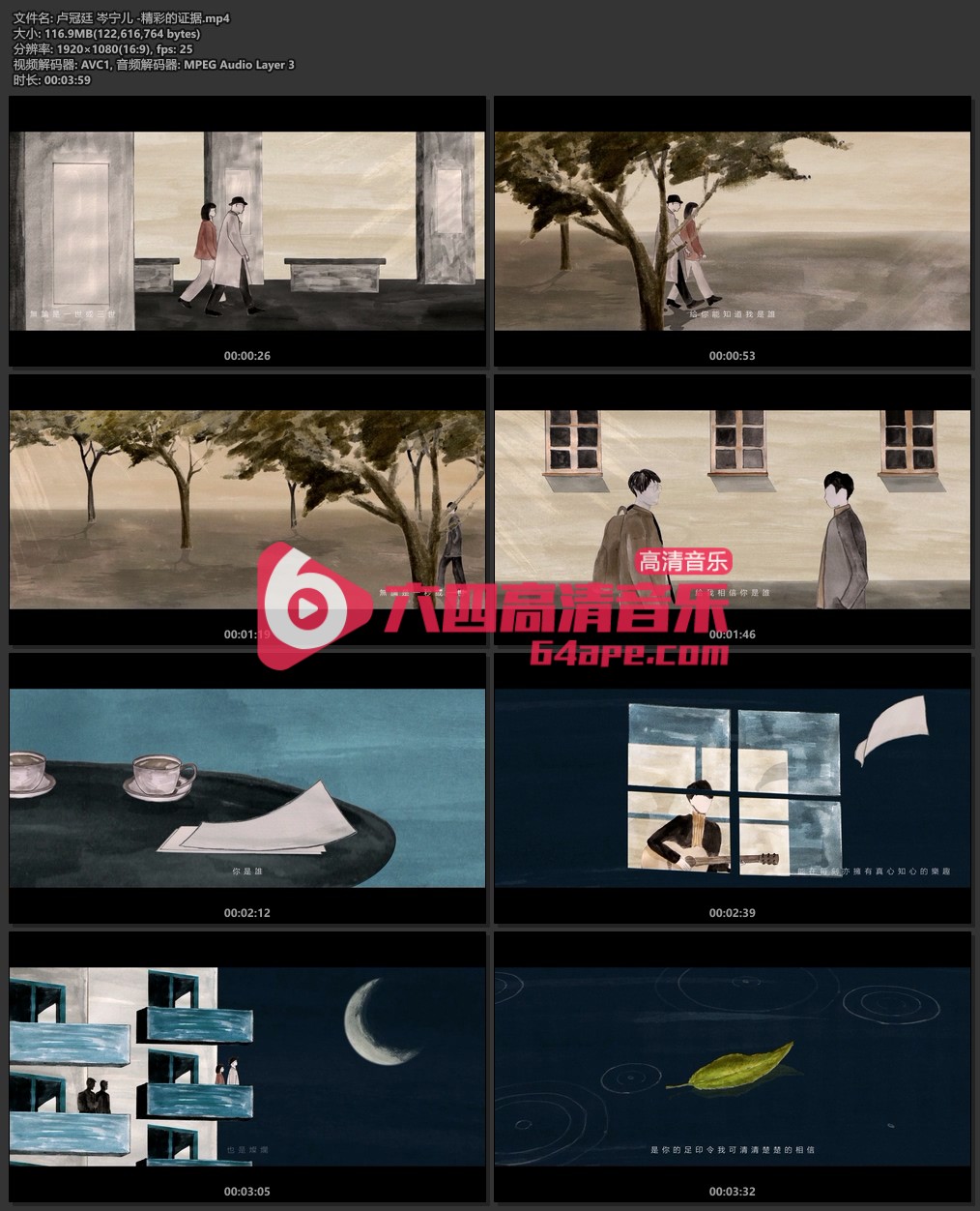 卢冠廷 岑宁儿《精彩的证据》1080P