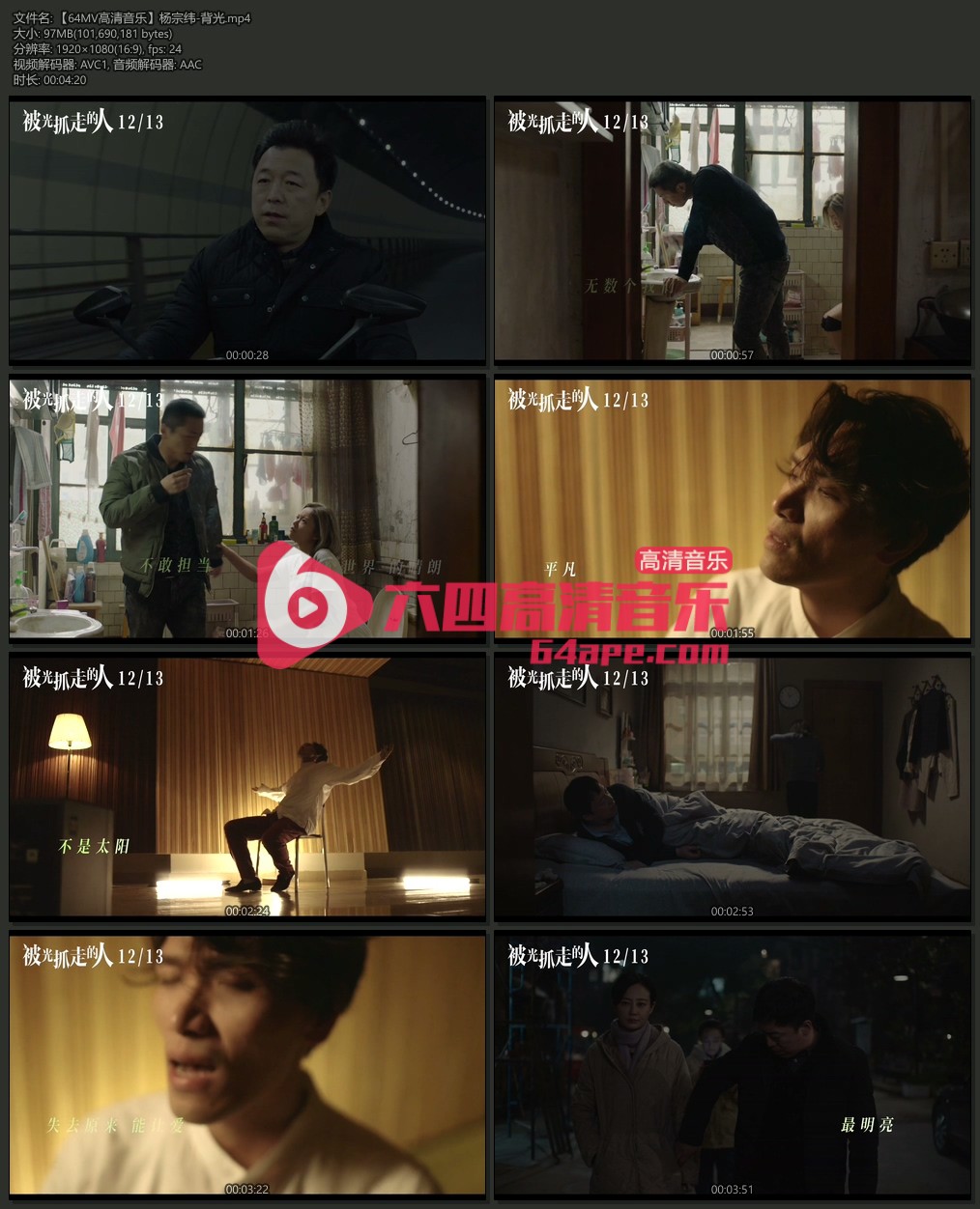 杨宗纬《背光》1080P